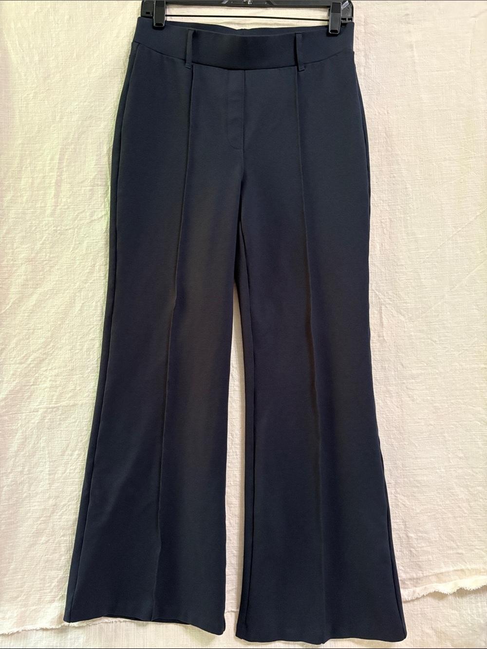 Quince ultra stretch ponte flare leg pant navy medium